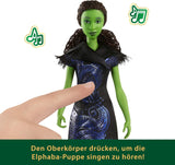 Mattel Wicked: for Good zingende Elphaba modepop van Universal Pictures met afneembare, op film geïnspireerde outfit zingt "for Good" in het Engels, JFM09