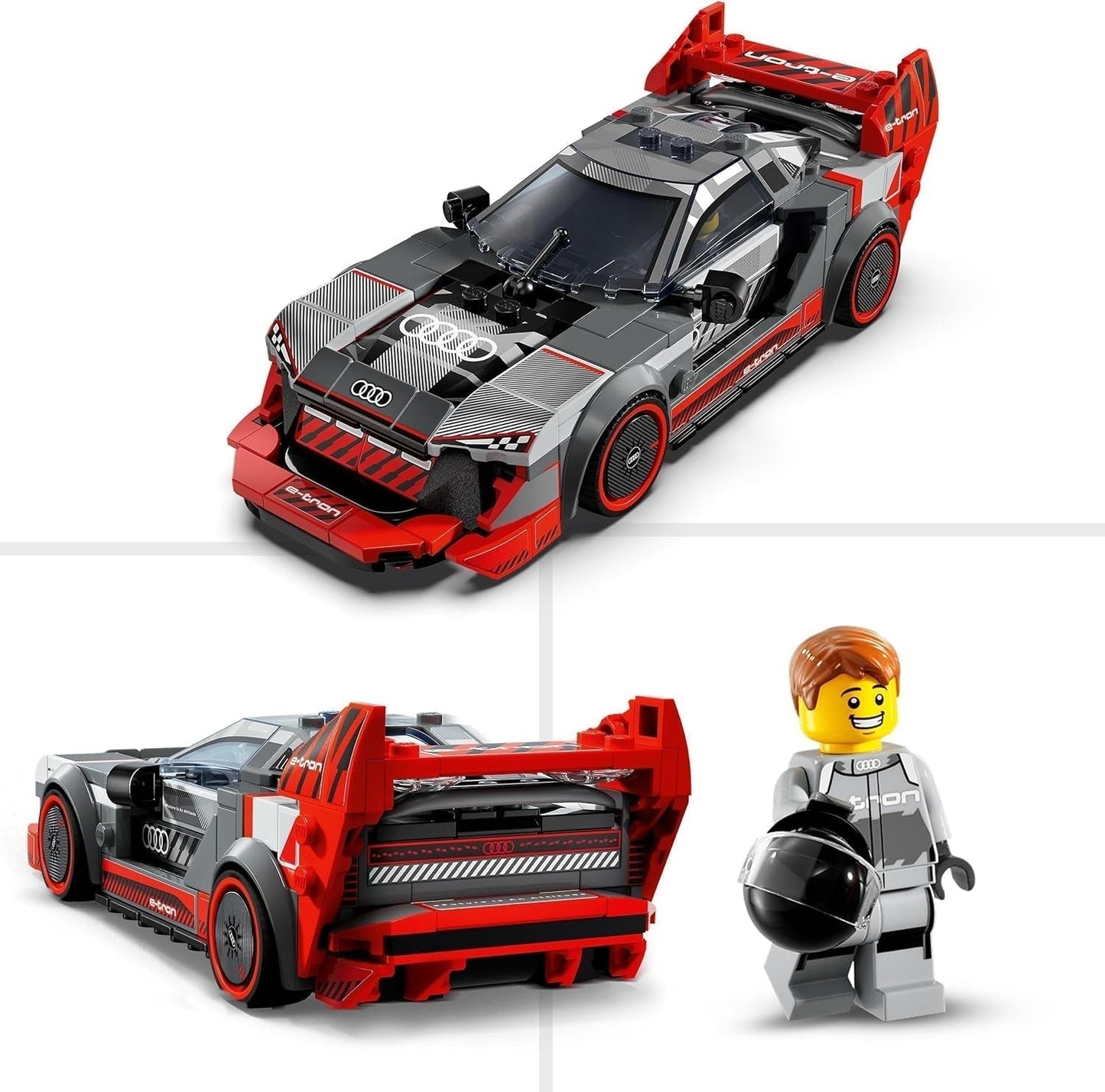 LEGO Speed Champions Audi S1 E-Tron Quattro raceautoset met autospeelgoed om te bouwen, spelen en tentoon te stellen, automodel voor kinderen, cadeau voor 9-jarige jongens en meisjes 76921 Bouwsets