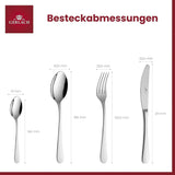 Gerlach Flow Besteck-Set 6 Personen Spülmaschinenfest Essbesteck Besteck Aus Edelstahl Messer Gabel Löffel Teelöffel Tafelbesteck Rostfrei 24 Stk, Zilverlänzend Kitchen Naty Shop