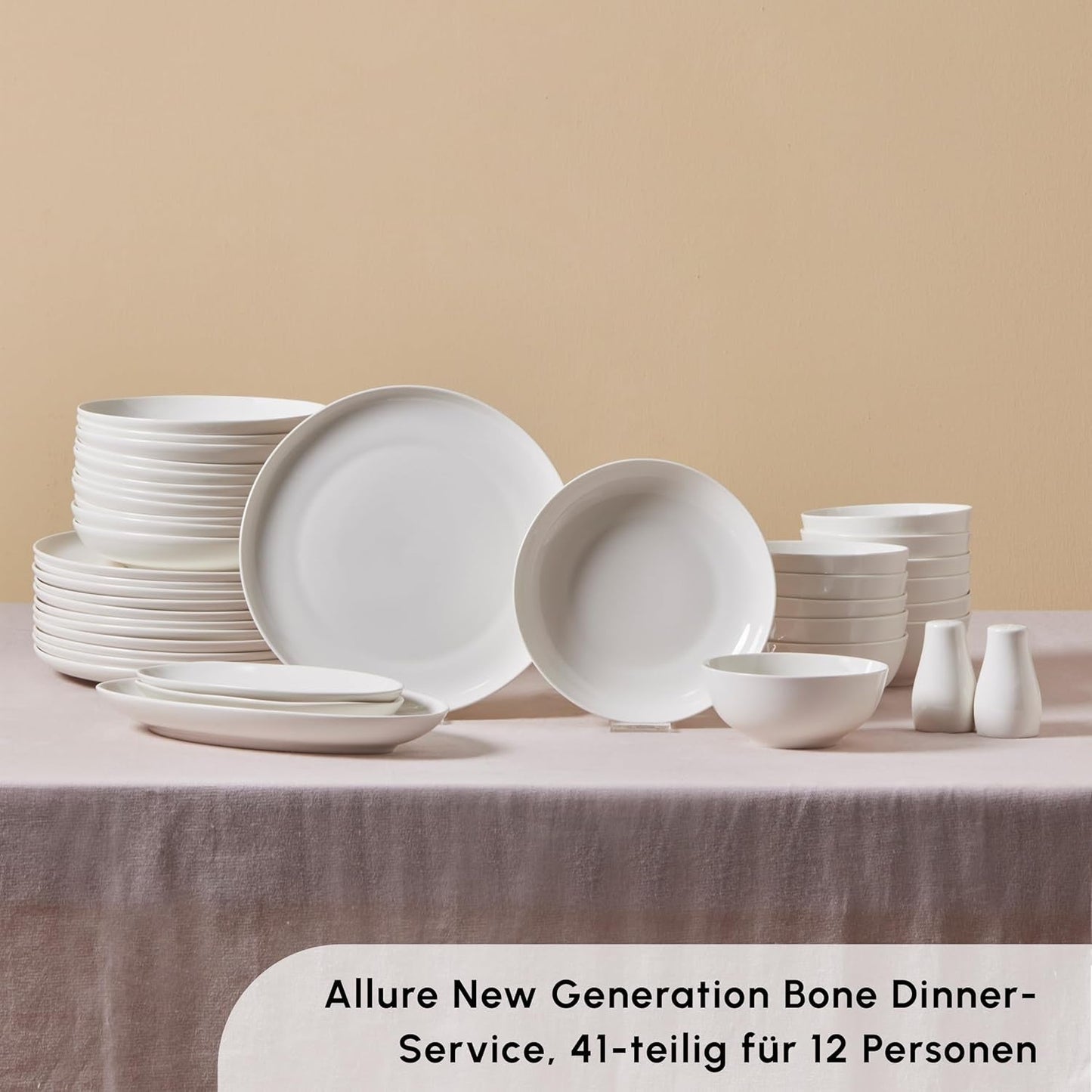 Karaca Allure serviesset voor 12 personen, New Generation Bone - Verfijnde set voor een verfijnde eetcultuur