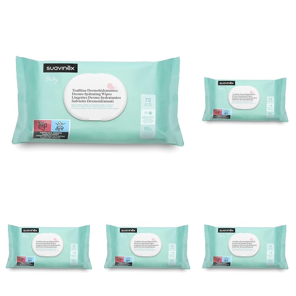 Suavinex Baby Natte Doekjes 60 Stuks Geschikt voor Atopische Huid 96% Natuurlijke Ingrediënten