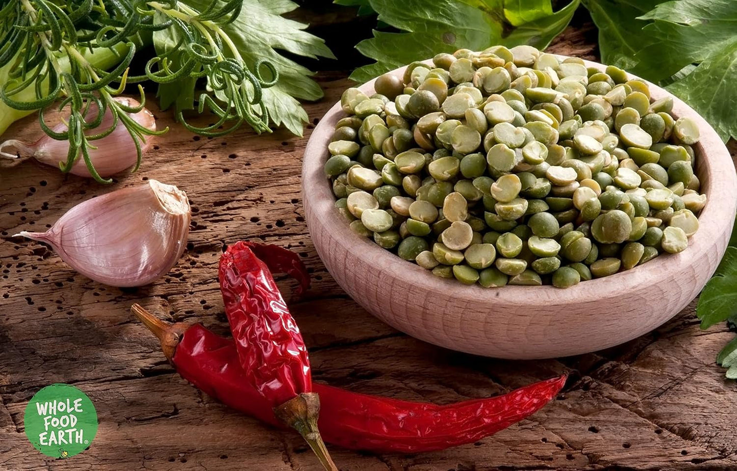 Wholefood Earth Biologische gespleten groene erwten - 1 kg