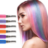 Instant haarverf 6 kleuren Tijdelijke haarmascara voor meisjes en vrouwen Wasbaar haarkrijt Regenboog haarmascara Haarverf voor carnaval Halloween Cosplay Feest Verjaardag (A) Naty Shop Haarverf