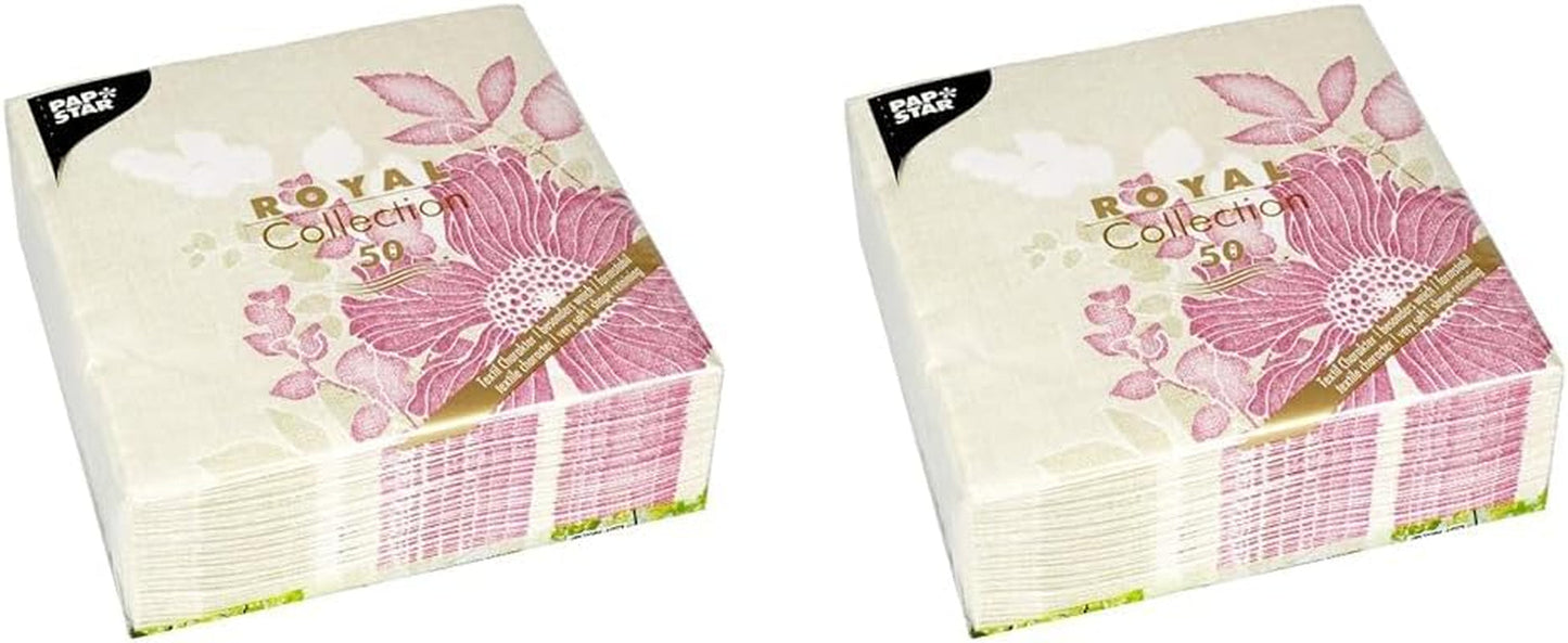 Papstar, 50 servetten "ROYAL Collection" 1/4 vouw 40 cm x 40 cm Fuchsia "Annabel", #85015