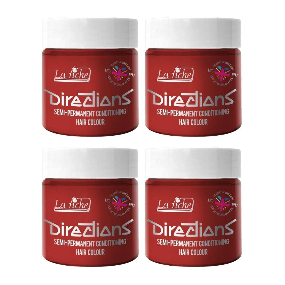 Directions semi-permanente haarkleuring tube 100 ml - Deep Purple Naty Shop Poppy rode haarverf 100 Ml (pak van 4)