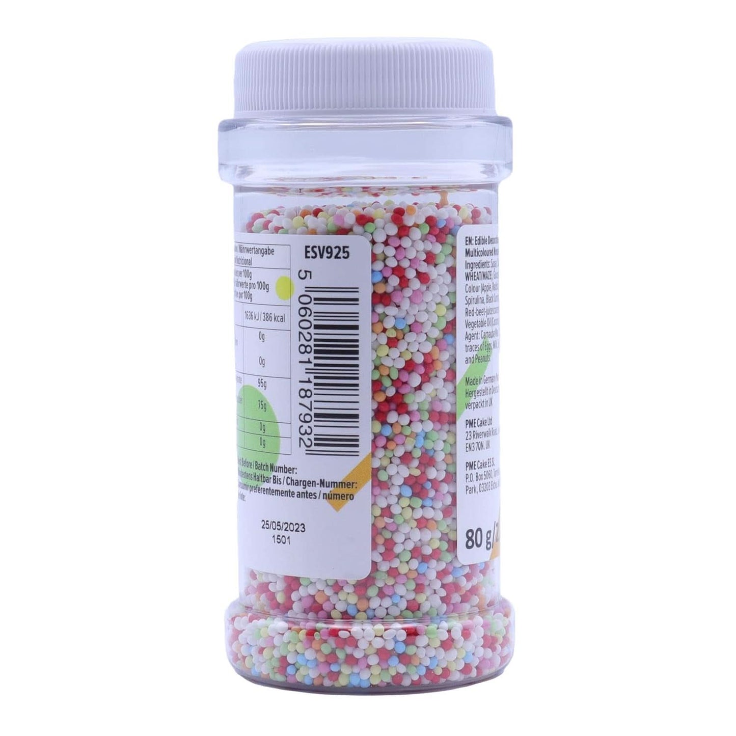 PME Nonpareilles Veelkleurig, 80 gram Hagelslag Naty Shop