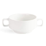 Olympia Whiteware soepkommen met handgrepen 400ml (6 stuks) - oven, magnetron, vriezer en vaatwasmachinebestendig C239