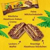 Kaba Napolitaanse repen 40g, 4 knapperige repen gevuld met wafels en fijne hazelnootcrème, in een multipack met originele Kaba-smaak