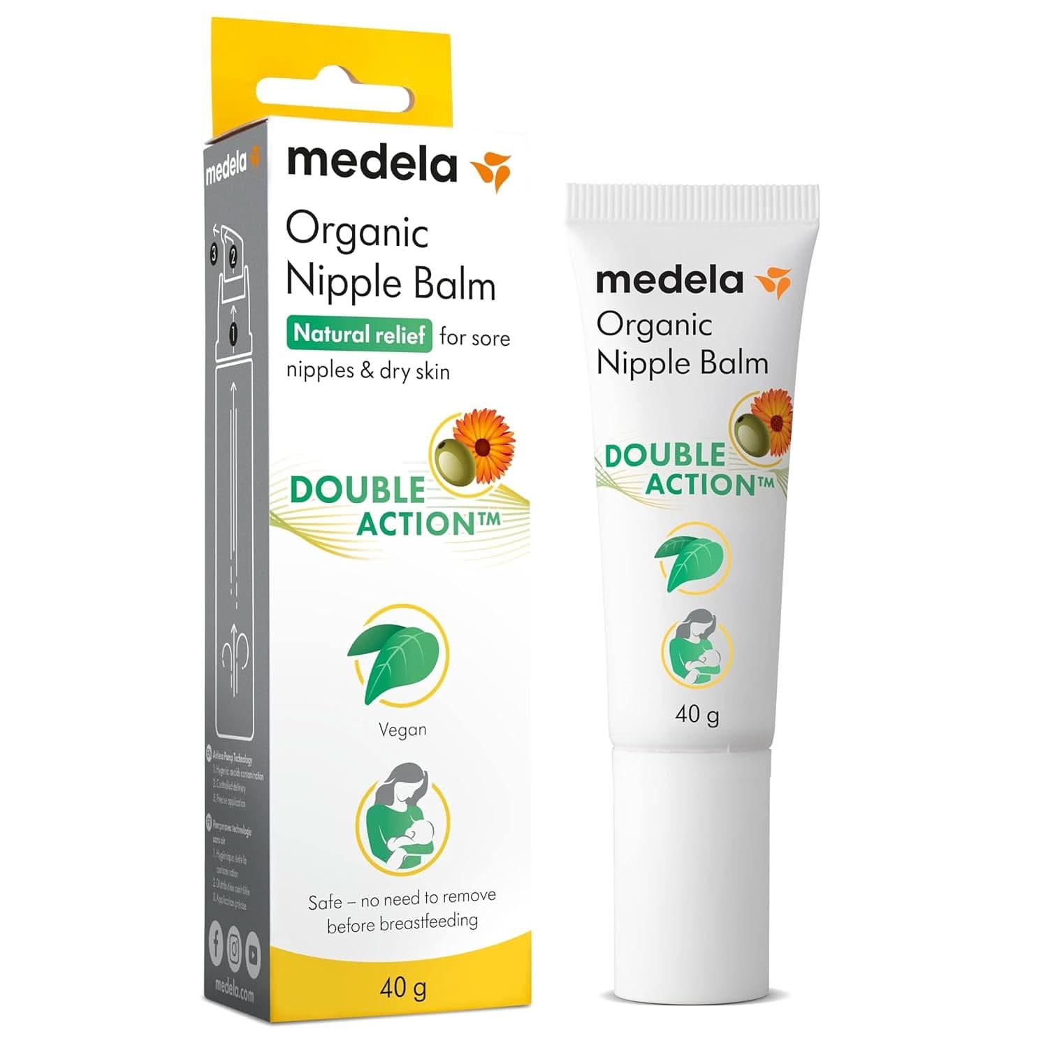 Medela Bio-Brustwarzenbalsm – Beruhigend Und Pflegend Für Stillende Mütter – Hergestellt Aus Naturichen, Sicheren Inhaltsstoffen – Linderung Bei Beanspruchten Brustwarzen – Postpartum Essentials 40 G Accessoires Voeding en borstvoeding Baby Naty Shop Bio Brustwarzencreme 40G