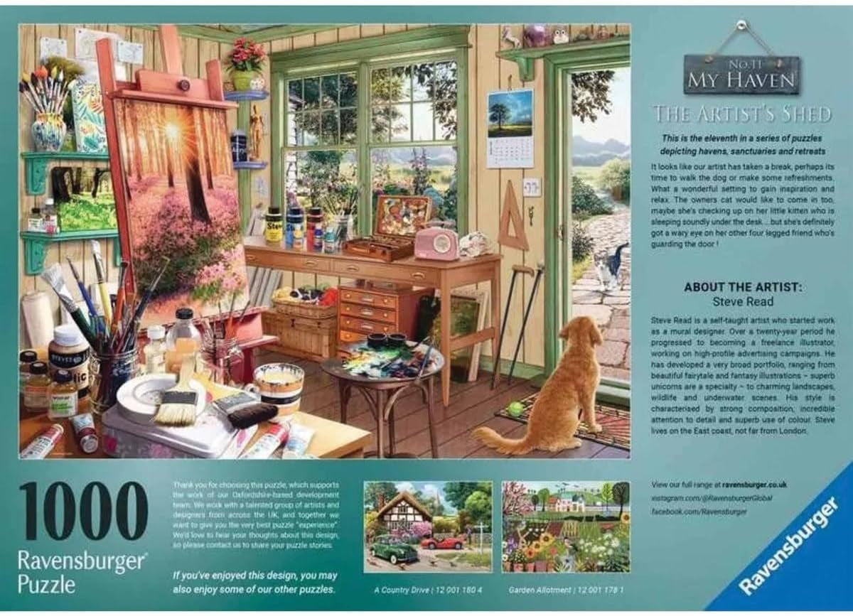 Ravensburger Puzzel 1000 stukjes - Mijn schuilplaats: het magazijn van de kunstenaar Puzzle Naty Shop