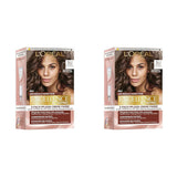 L'Oréal Paris Permanente haarverf voor elke huidtint, kleuring zonder ammoniak, universele nudetinten met volledige dekking van grijs haar, Excellence Creme, nr. 5U licht kastanje (bruin), 1 stuk Naty Shop haarverf 5U 192 G (pak van 2)