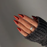 Zelfklevende chroomnagels - Medium amandelbruin Glitterlijm op nagels Glitter nepnagels Lijm op kunstnagels Geglazuurde acrylnagels voor dames 24 stuks