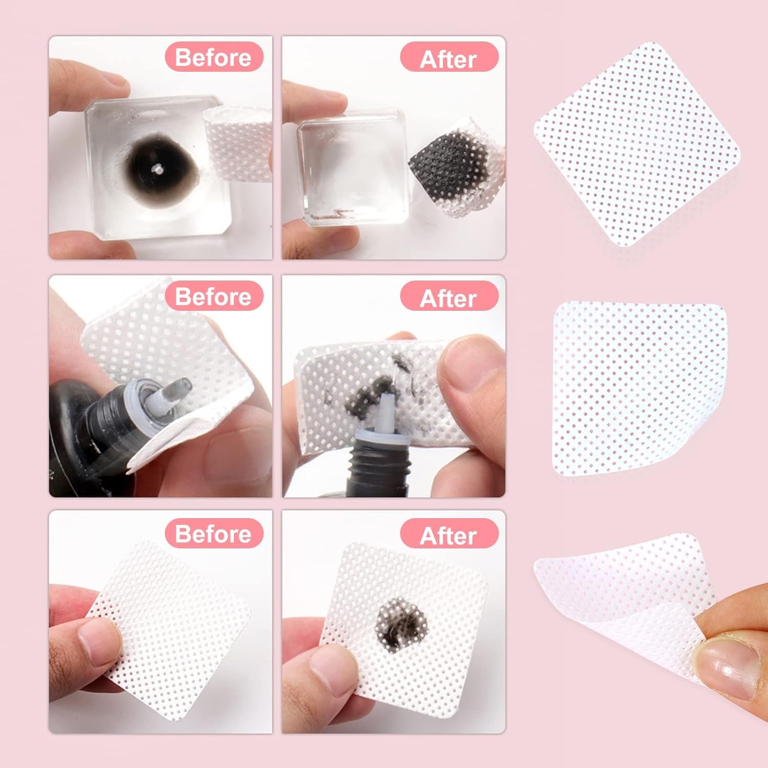 Qufiiry 300 Stück Fusselfreie Nageltücher, Pluisvrije Nageldoekjes, Fusselfrei Nagel Wattepads, Nagel Wischtücher Für Cleaner Gelnägel Nagellackentferner Wattepads Nageldoekjes Pads