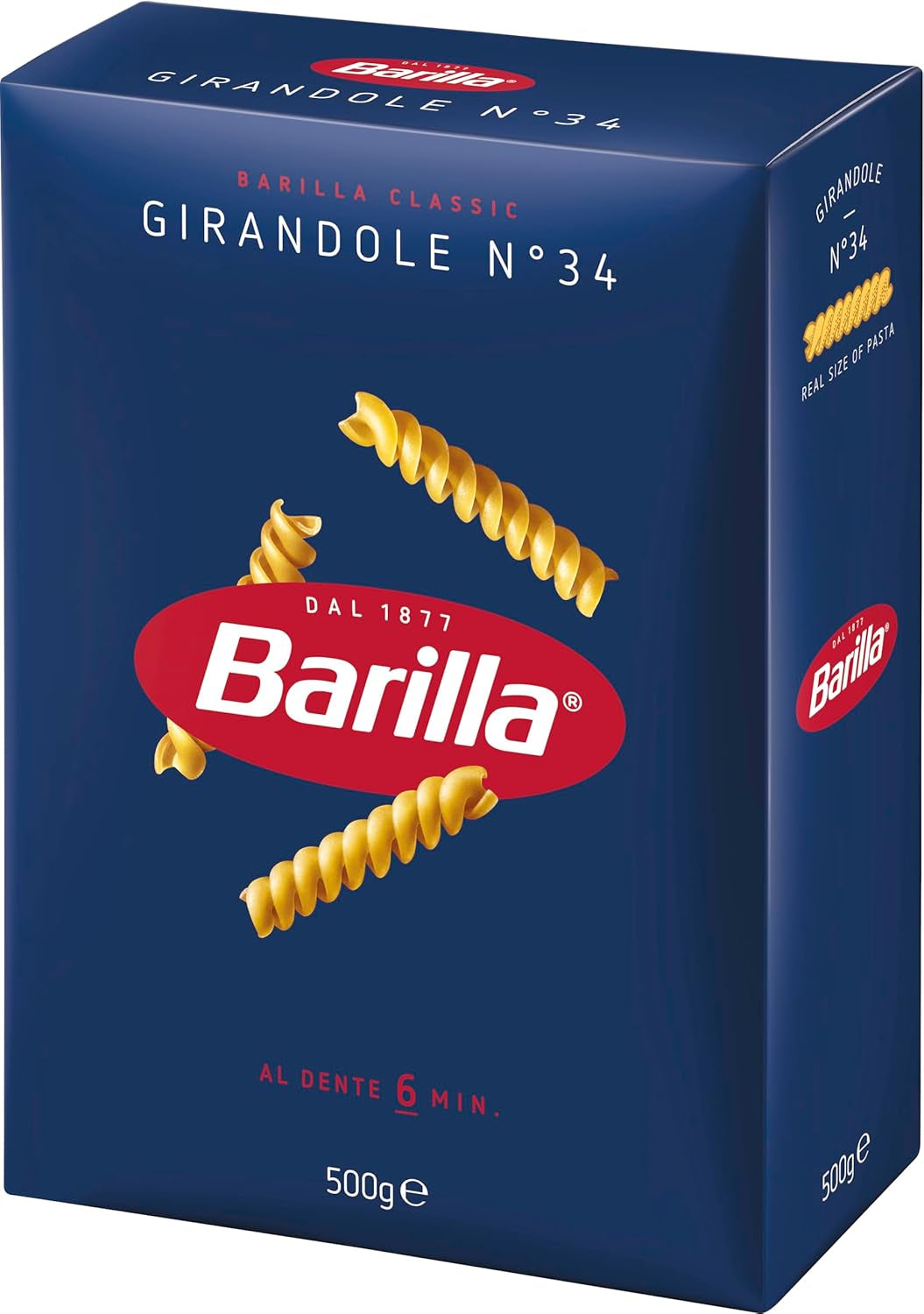 Pasta Barilla Classic Girandole nr. 34, gemaakt van hoge kwaliteit durumtarwe, altijd beetgaar (1 x 500 g)