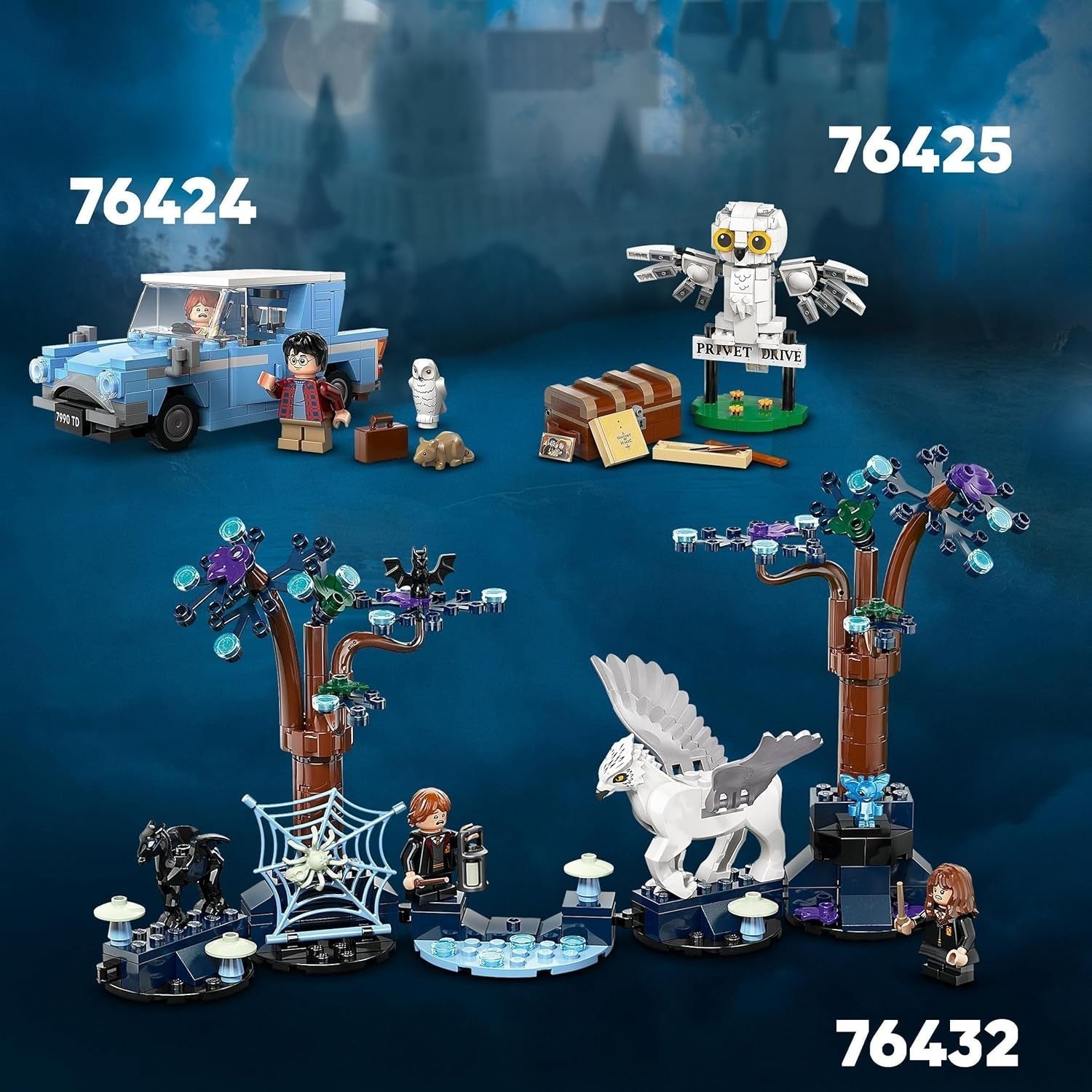 LEGO Harry Potter Hedwig in Privet Drive 4 Kinderspeelgoed-uilset, bouwbare dierenfiguur met Zweinstein-koffer, klein cadeautje voor jongens, meisjes en alle fans vanaf 7 jaar 76425 Bouwsets Besuche den LEGO-Store