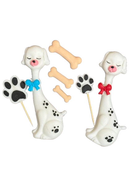 Set van 7 eetbare suikerdecoraties, Dalmatische Hond Suikerpasta Decoraties Nati Shop