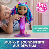 DREAMWORKS GABBY'S POPPENHUIS – Sing & Shine Meerjungfrau Gabby, 35 cm groot Puppe mit Licht- en Geluidseffect, spricht Deutsch, für Kinder ab 3 Jahren