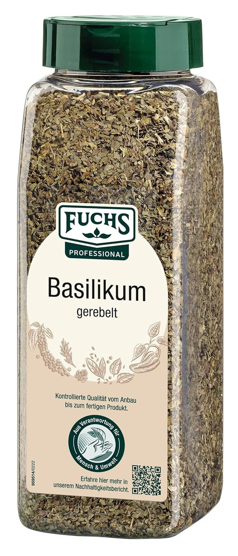 - Basilikum gerebelt | Mediterranes Gewürzkraut für Großverbraucher | Met praktische Streuaufsatz | 150 g grote streuer