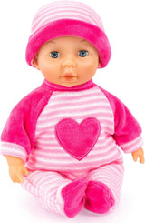 Bayer Design 92802AS Mijn eerste baby 28 cm, babypop, pop met zacht lichaam en slapende ogen, erg handig, schattige outfit, roze