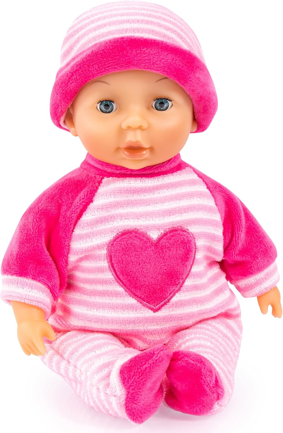 Bayer Design 92802AS Mijn eerste baby 28 cm, babypop, pop met zacht lichaam en slapende ogen, erg handig, schattige outfit, roze