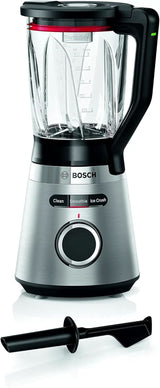 Bosch Standmixer Vitapower Serie 4 MMB6382M, Edelstahl-Klingen Made in Germany, 1,5L Thermosafe Glasbehälter, Stopfer, Sicherheitsdeckel, Spülmaschinengeeignete Teile, 30.000 U/Min, 1200 W, Edelstahl Kitchen Naty Shop Standmixer