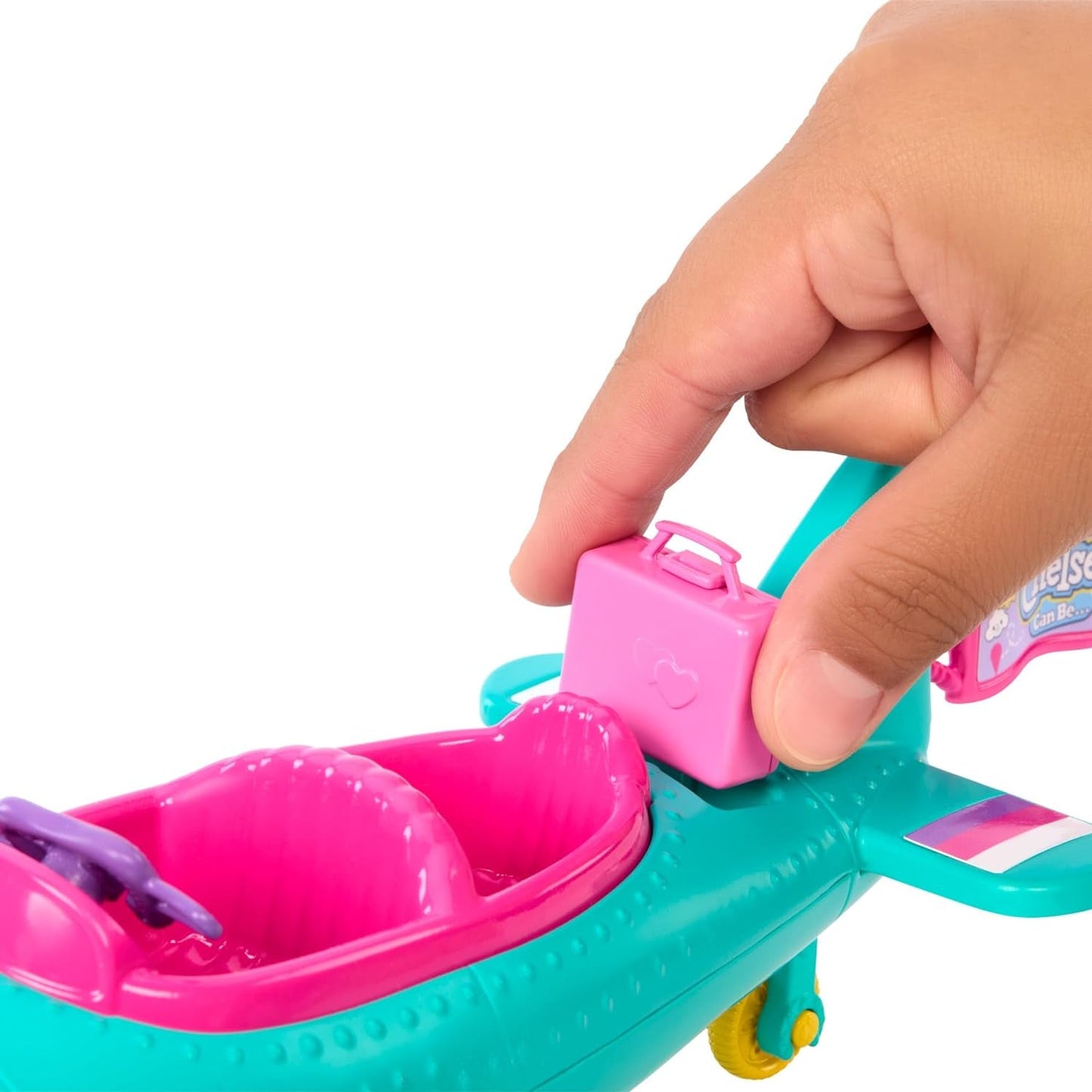 Barbie Chelsea vliegtuigpop en speelset - pilootpop, vliegtuig, handvat en verhaalaccessoires, wielen en propellers met bloemenpoot, leeftijd 3+, HTK38 Naty Shop-poppen