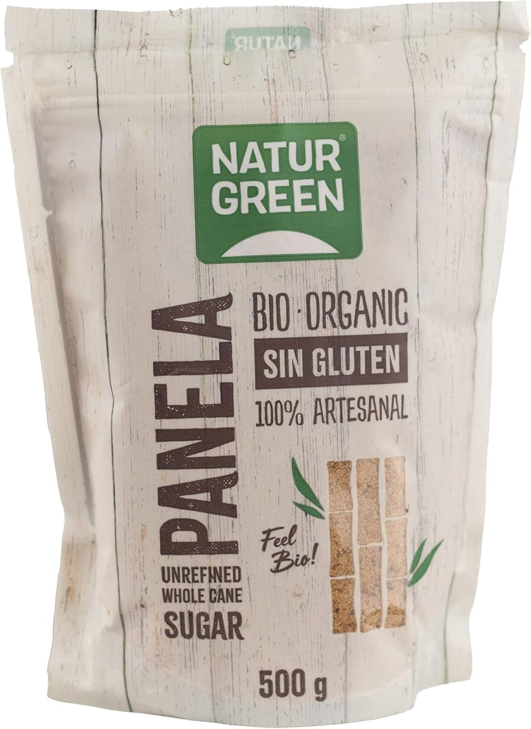 - Biologisch gekristalliseerd paneel, pure suiker, ecologische zoetstof, natuurlijk suikerrietsap - 500 g, pakket van 12 zoetstoffen Naty Shop Standaardtitel