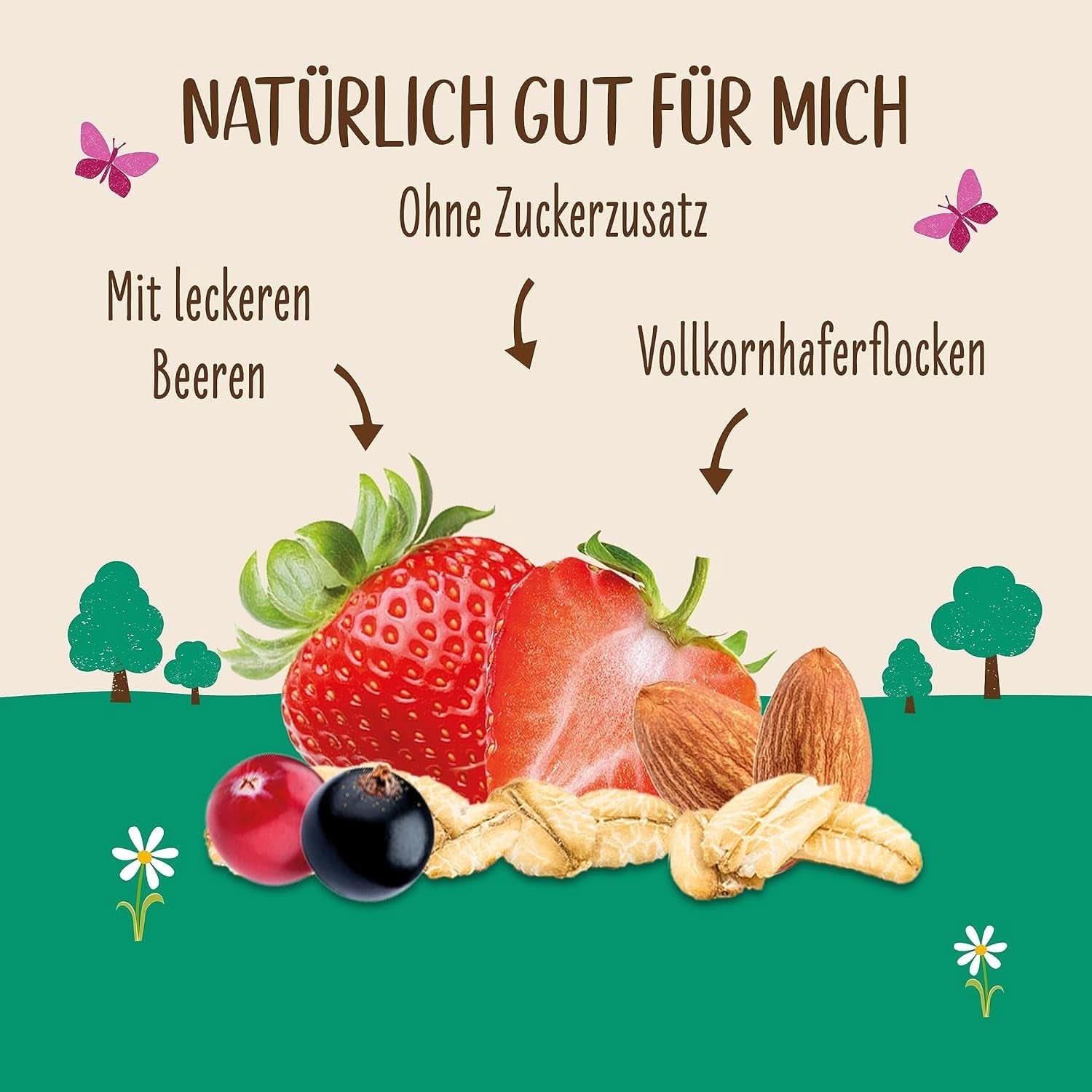 Allos, ongezoete bessenmuesli, verpakking 5 x 500 gram Granen Naty Shop