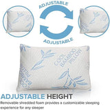 Comfysleep Kingsize Bamboe Viscose Kussen Verkoelend Versnipperd Traagschuim Verstelbare Bamboe Viscose Afneembare/Wasbare Hoes 2 stuks Naty Shop Standaard Kussens