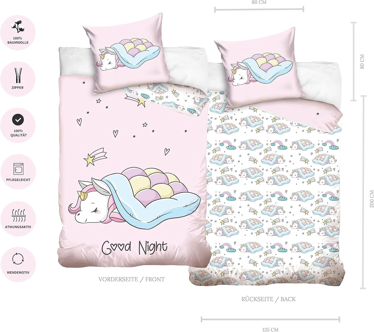 Beddengoed, Eenhoorn, Termana, voor tieners Beddengoed - kinderen Naty Shop