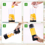 Mixer Smoothie Maker Tragbarer Entsafter: 380Ml Standmixer Persönlicher Shaker Proteinshake Mit 6 Edelstahlmesser Tragbar-Bpa-Freie Mit USB-Mixbecher Voor Shakes,Saftoutdoor,Schwarz Bucatarie Naty Shop