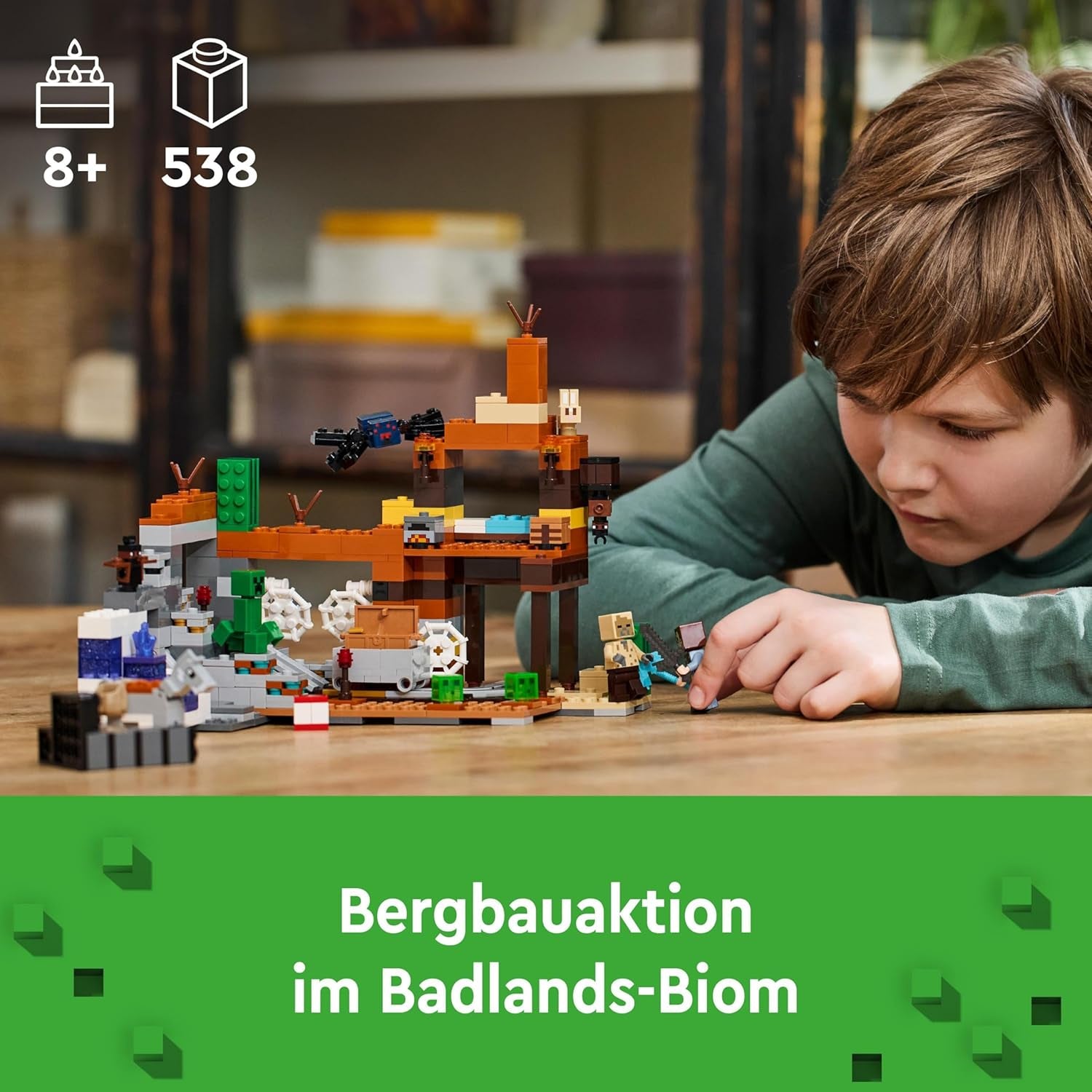 LEGO Minecraft Badlands Mijn Videogame Mijnbouwspeelgoedset voor jongens en meisjes vanaf 8 jaar Leuke bouwstenen Avontuurset Verjaardagscadeau 21263 Bouwsets Bekijk de LEGO-Store