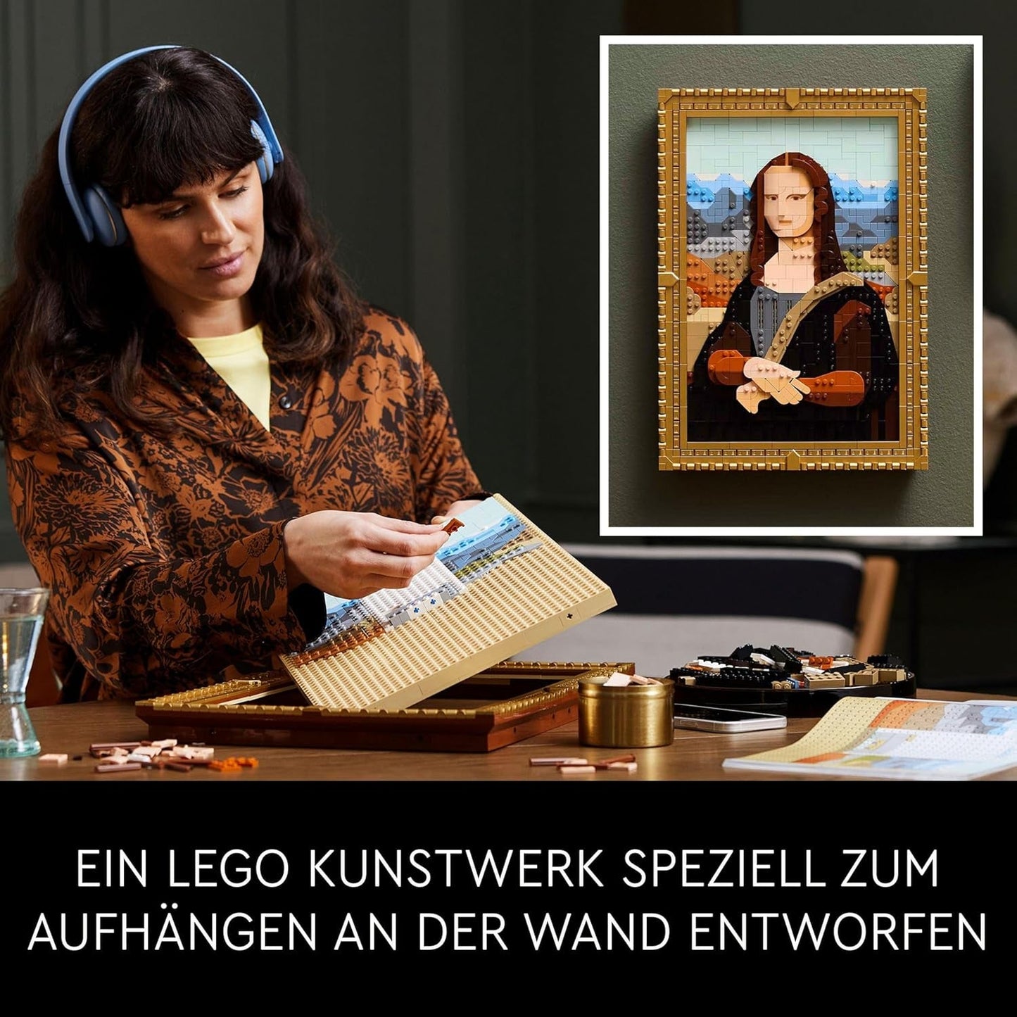 LEGO Art Mona Lisa, set voor volwassenen, Leonardo Da Vinci schilderij om op te hangen, creatieve activiteit voor mannen en vrouwen, cadeau voor kunstliefhebbers, Italiaanse renaissancekunst 31213 Bouwsets Besuche in LEGO-Store