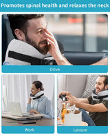 Vliegtuig nekkussen, traagschuim reiskussen, nekkussen voor volwassenen, verstelbaar wasbaar vliegtuigkussen, ergonomisch reiskussen (grijs) Cervicale orthopedische kussens Naty Shop