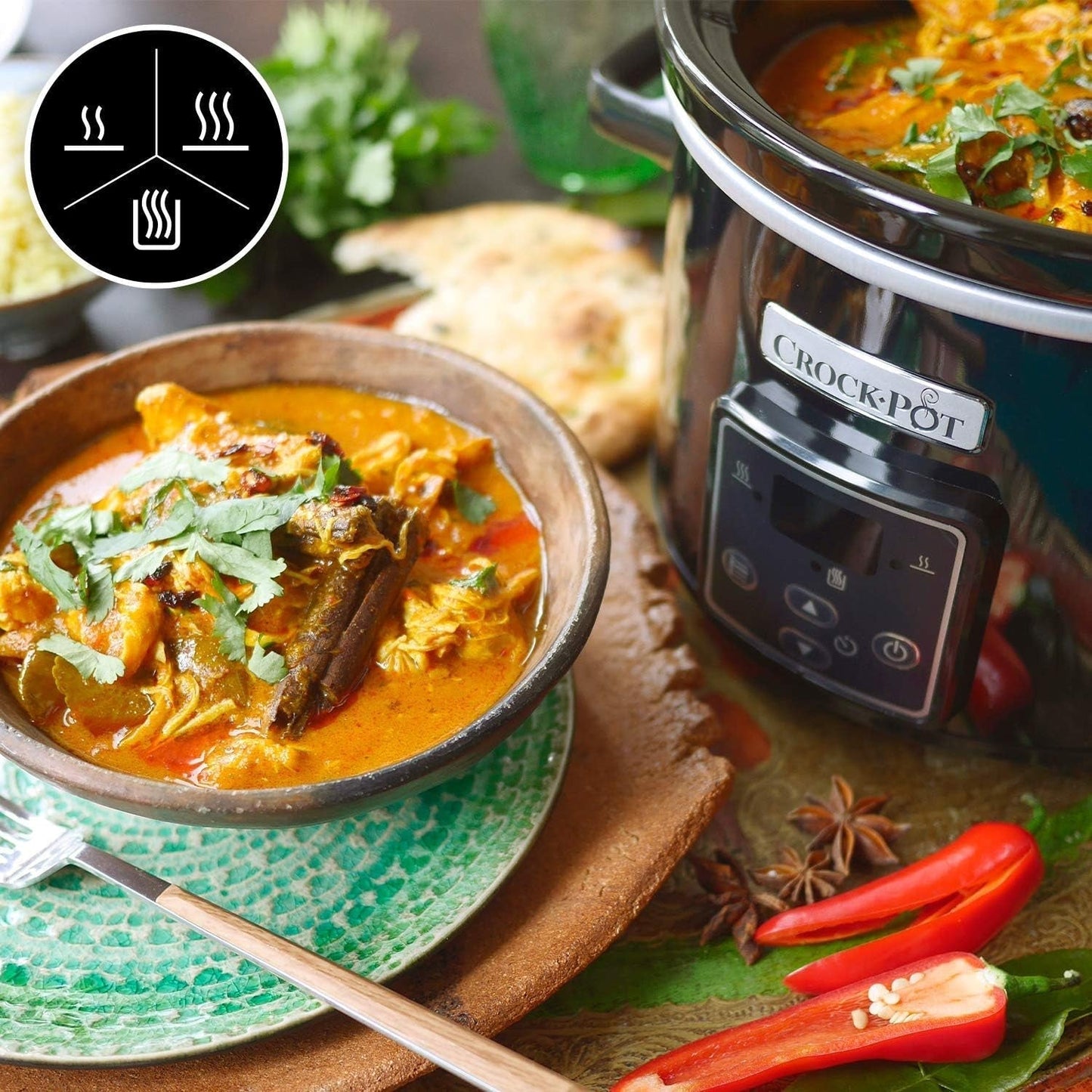 Slowcooker digitale Crockpot, warmhoudfunctie, 2,4 liter (1-2 personen) Slowcooker Naty Shop