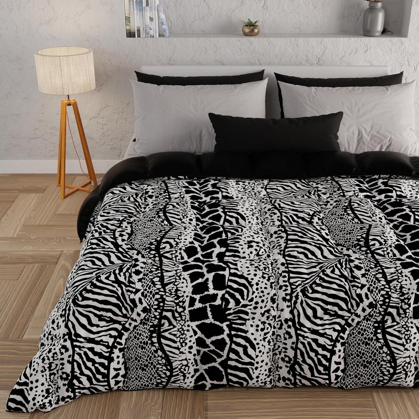 PETTI Artigiani Italiani - Winterquilt, Winterquilt, Eenvoudige quilt, Dubbelzijdig, Monocolor en digitaal printen, 100% hypoallergene microvezel, Made in Italy