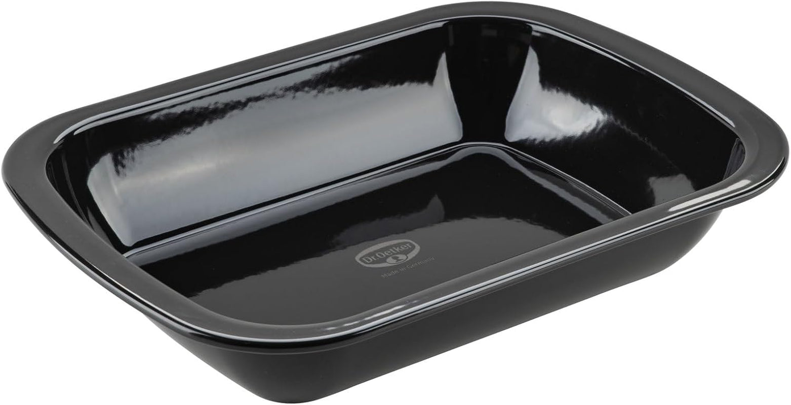 Dr. Oetker Back-Idee Kreativ Dessert- en Auflaufform Aus Emaille, 39,5 X 28 X 6,5 Cm– Hitzebeständig Bis 400°C, Schnittfest, Kratzfest, Induktionsgeeignet, Schwarz Vormen en bakplaten Naty Shop 34 X 24 Cm