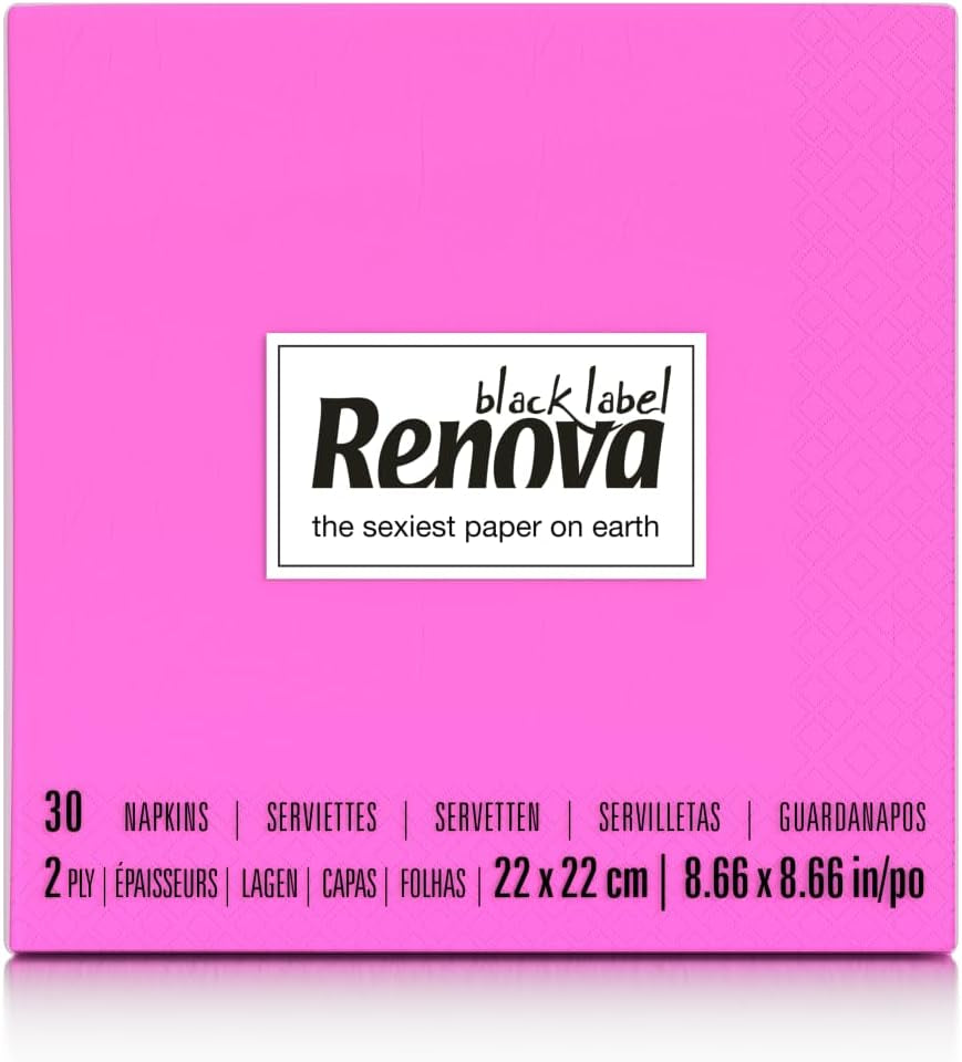 Renova cocktailservetten, fuchsia, 30 servetten