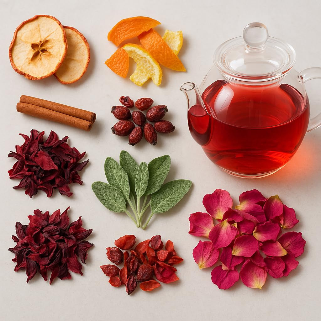 Vruchtenthee – 100 g Gearomatiseerde fruitmix met appel, hibiscus en kaneel – Ritssluitingszakje, ca. 25 kopjes – zonder toevoegingen, verpakt in Duitsland