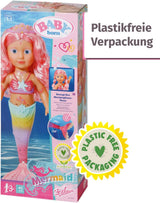 BABY Born Little Sister Zeemeermin 46 cm Waterdichte zeemeerminpop met lang haar en beweegbare glittervin, incl. tiara en kam, 833681 Zapf Creation Dolls Naty Shop