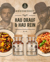 Ankerkraut Bud Spencer & Terence Hill Bagaluten Gewürz-Box, met Westernpfanne en Pasta alla Napoli, Geschenkset, lecker kochen, 195 g Gewürze Inhalt
