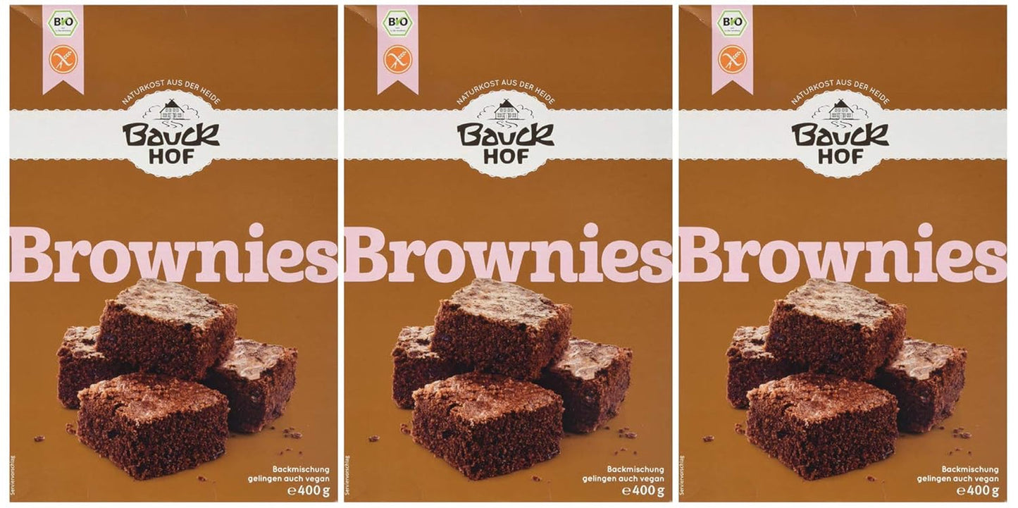 Brownies Glutenvrij, 3Er-pakket (3 X 400 G) - Bio Naty Shop