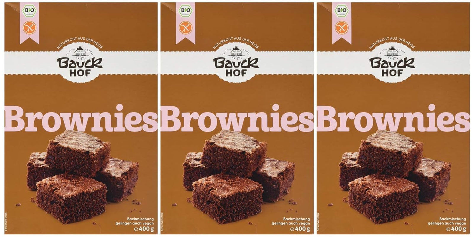 Brownies Glutenvrij, 3Er-pakket (3 X 400 G) - Bio Naty Shop