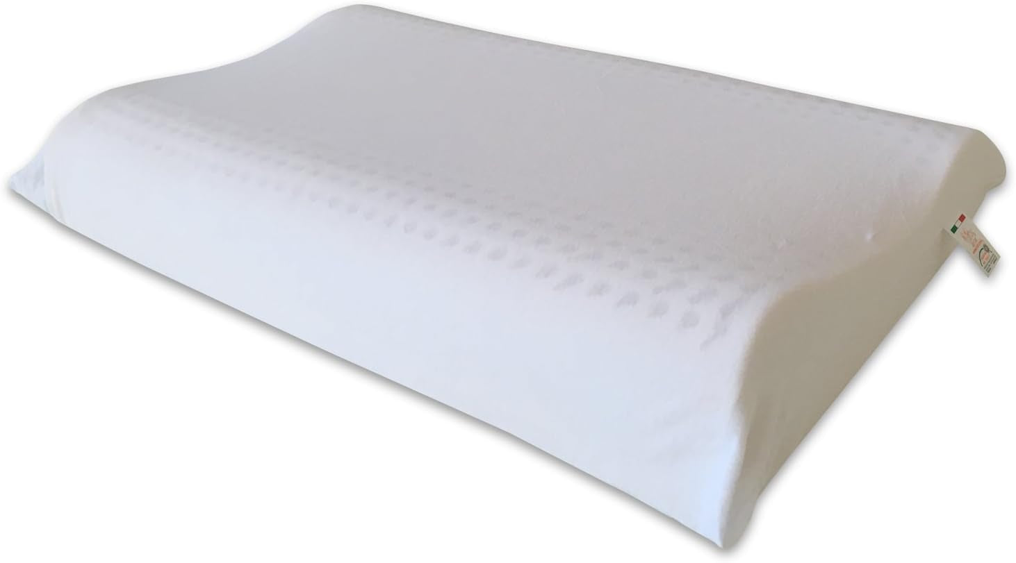 Natuurlijk latex kussen Double Wave Model - Geperforeerd latex kussen Ultra ademend Natuurlijk en gezond herstel - Hoogste comfort Ergonomisch Antibacterieel - 100% Made in Italy Naty Shop standaard kussens