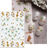JMEOWIO Nagelsticker Blumen Glitzer 9 Blatt Nail Art Sticker Selbstklebend Nagelaufkleber Frühling Sommer Blumen Decoratie Nageldesign Zubehör