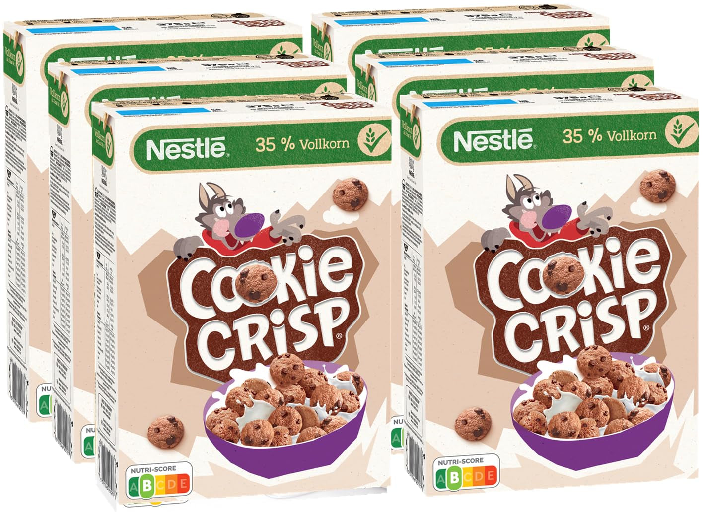 Nestlé Cookie Crisp (+20%), volkoren ontbijtkoekgranen voor kinderen, verpakking van 1 (1x450g)