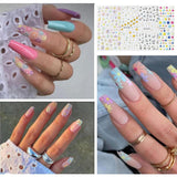 Nagelstickerset voor individuele nageldesign, 4 Blatt Frühlingsthemen Nail Art Zubehör, Perfect voor 3D-gelnagel en UV-gelstrips