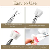 250 Stück Nail Art Schwamm Mit Metallgreifer Sponge Ombre Pinsel Nailart Nageldesign Zubehör Nagelstudio Zubehör Für DIY Babyboomer Effect Ombre Gradient Nageldesign