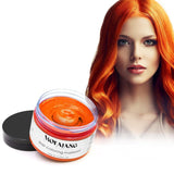 Tijdelijke haarkleur, 4,23 ounce kleurwas voor mannen en vrouwen, wasbare natuurlijke kleurpommade, instant haarverf voor feest, cosplay, Halloween (rood) Naty Shop haarverf oranje 120G (1 pak)