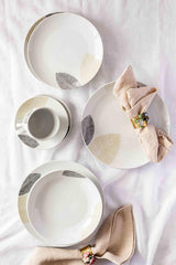 MÄSER 931215 Prachtig gedecoreerd servies voor 6 personen, gecombineerd servies 30-delig, met frameloze vormen, porselein, wit